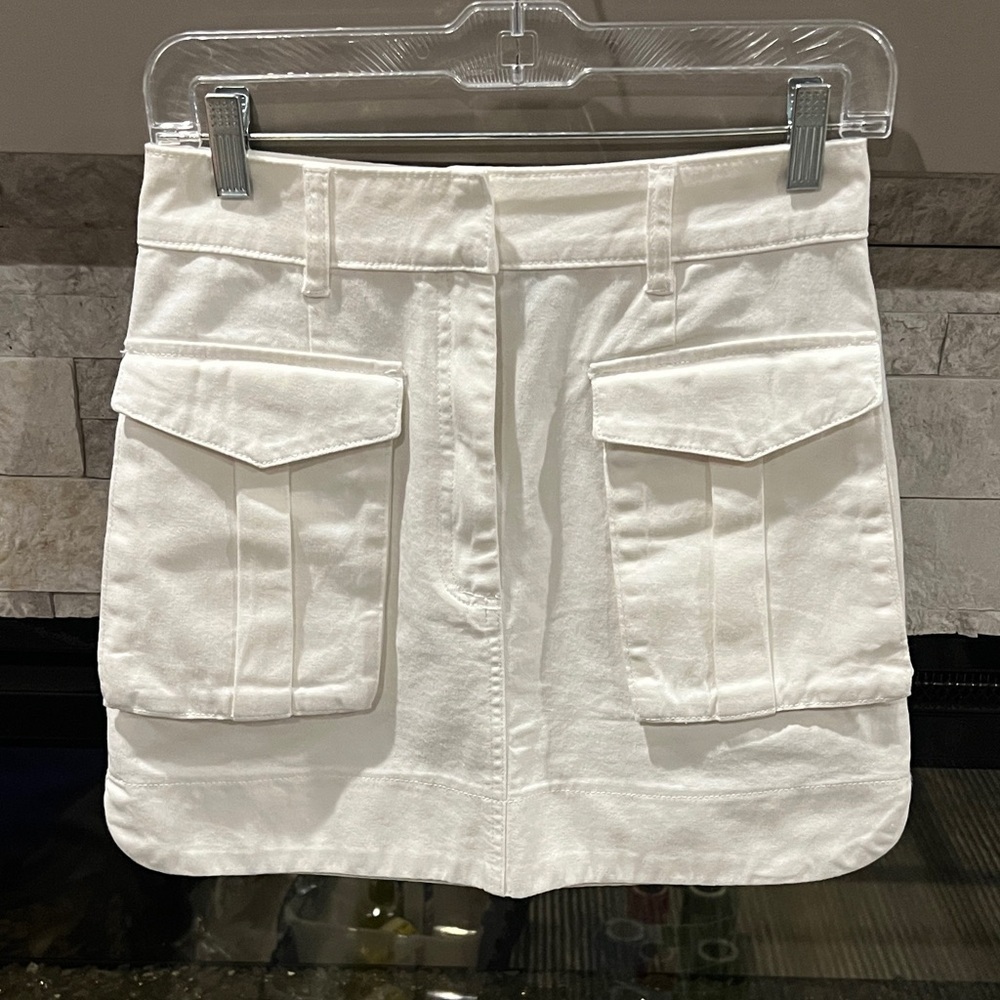 Miou Muse White Cargo Mini Skirt size Small